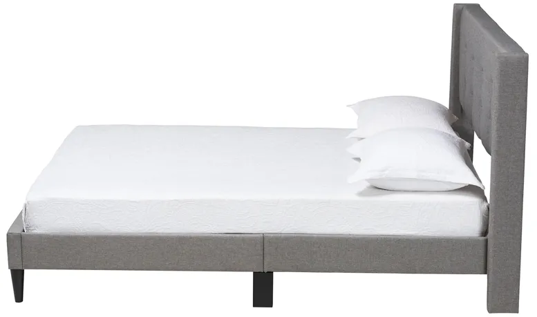 Baxton Studio Casol Mid-Century Modern Transitional Grey Fabric Upholstered Full Size Platform Bed