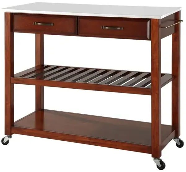 Crosley Furniture Stone Top Kitchen Prep Rolling Cart