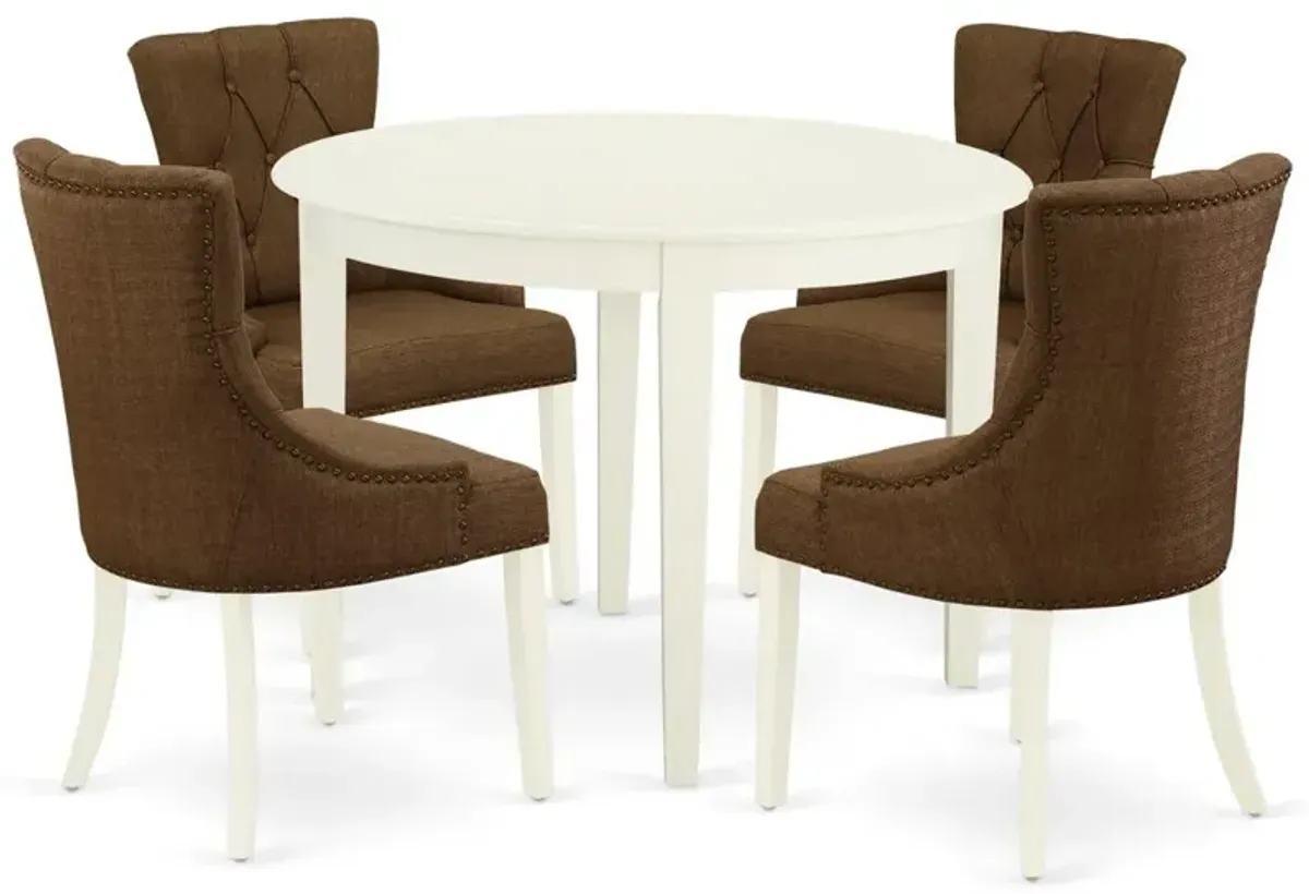 Dining Room Set Linen White, BOFR5-WHI-18