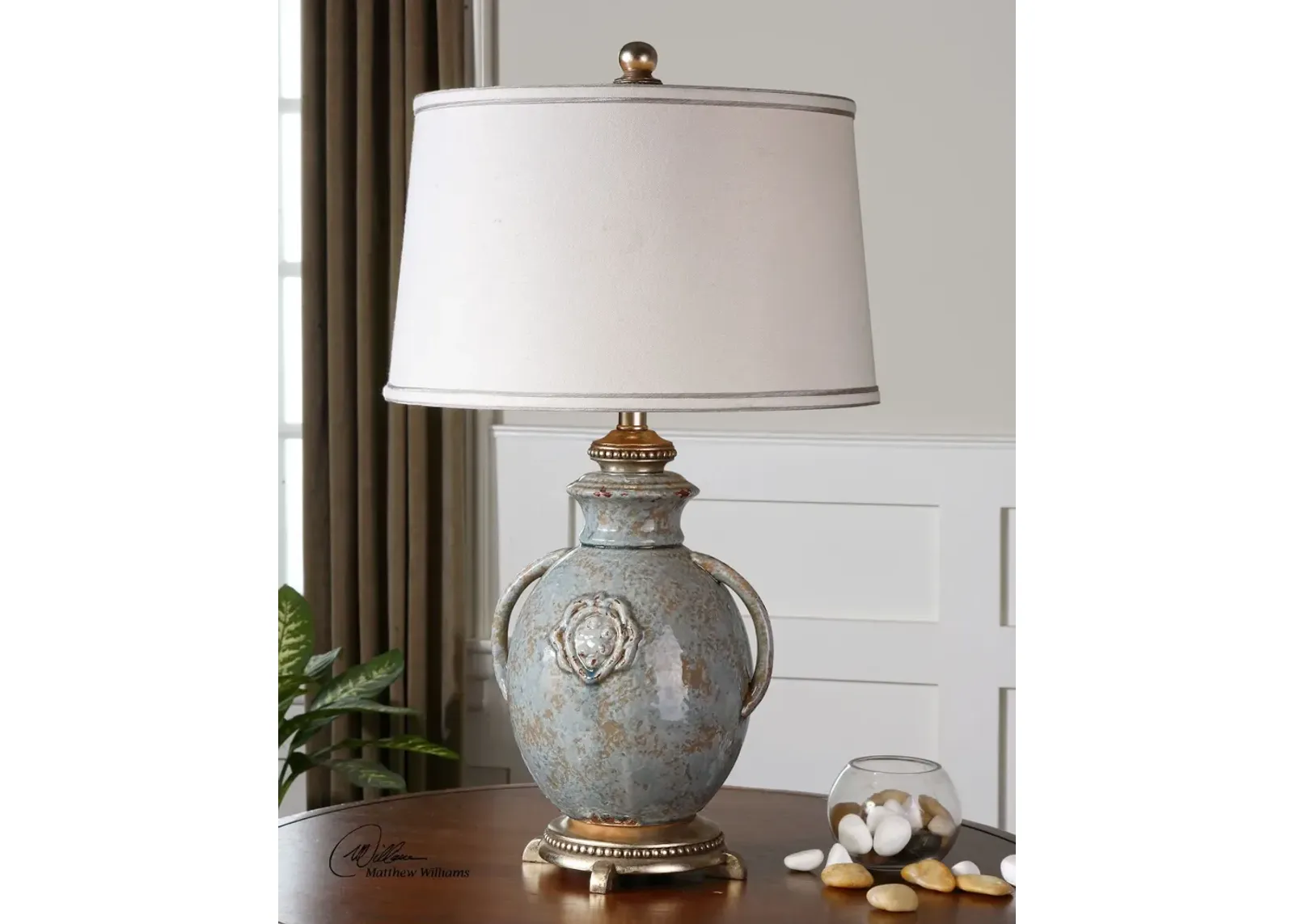 Uttermost Cancello Blue Glaze Lamp