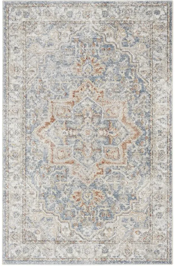 Astra Machine Washable ASW12 Denim/Multicolor 2'2" x 4' Rug