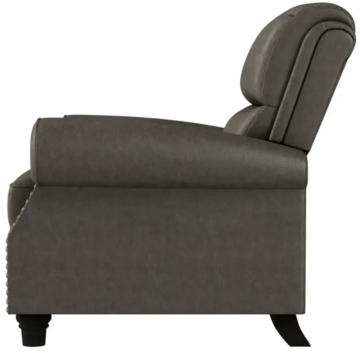 ProLounger Pushback Recliner with Nailheads in Distressed Grey Faux Leather