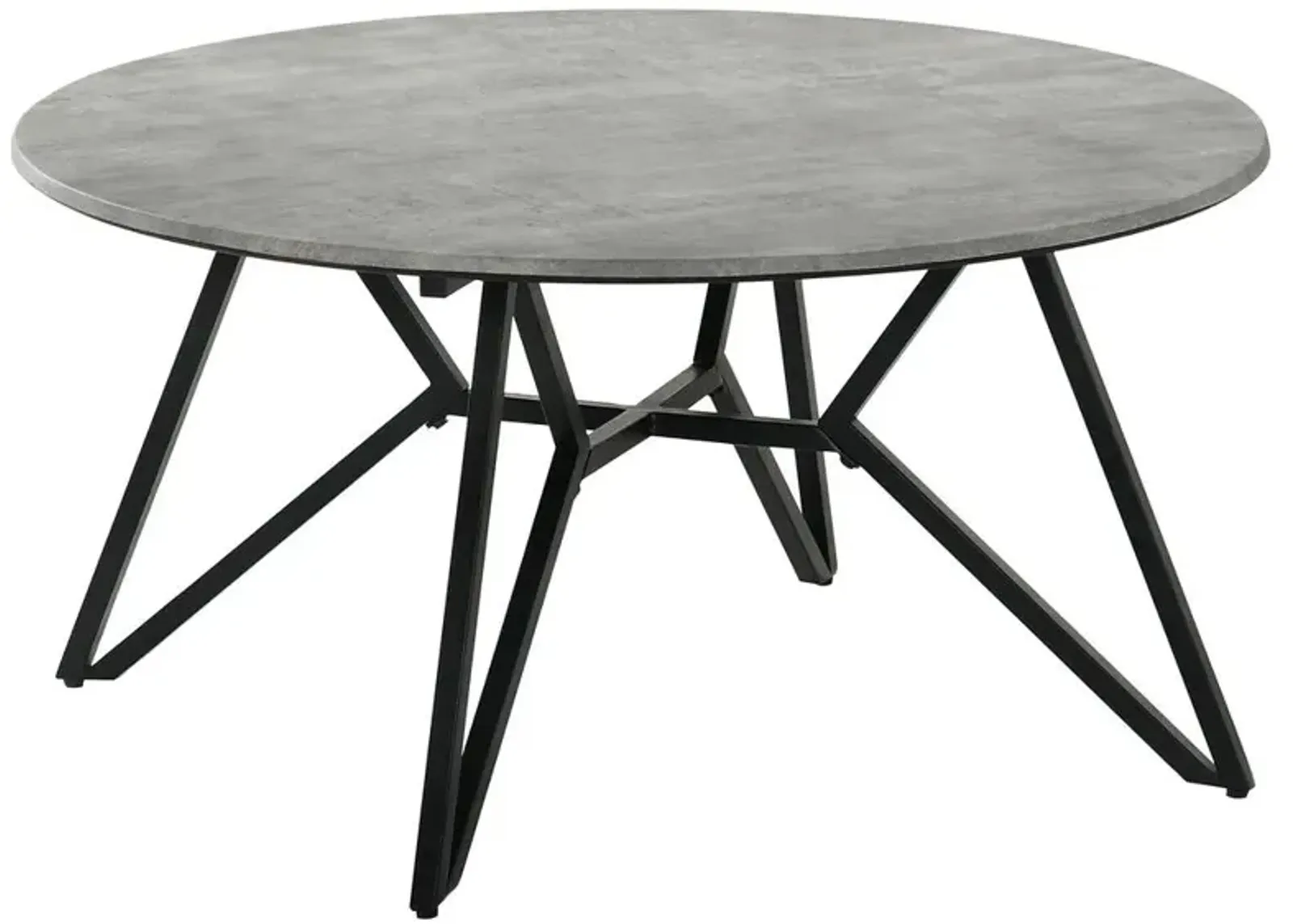 Hadi Round Coffee Table with Hairpin Legs Cement and Gunmetal