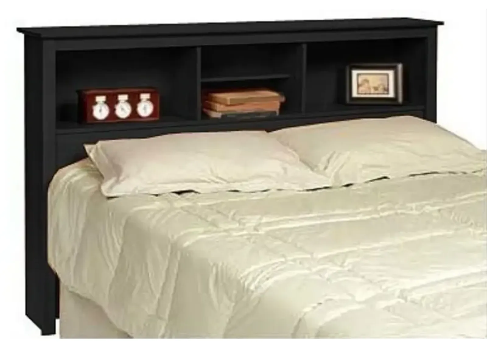 Hivvago Queen-size Storage Headboard in Black Finish