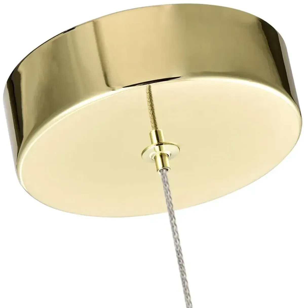 VONN Lighting Integrated LED Height Adjustable Pendant Light with Cone Shade in Gold