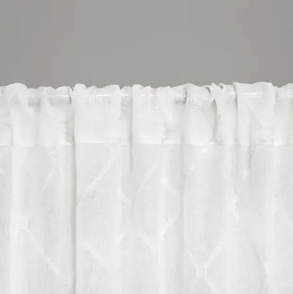 Belen Kox Embroidered Diamond Sheer Window Curtain, Belen Kox