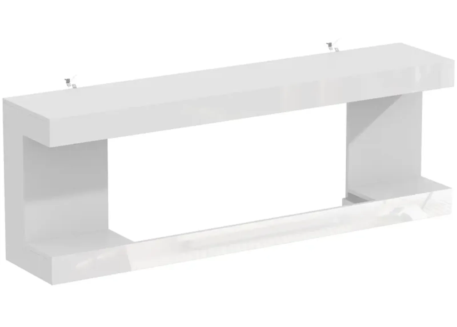 FUFU&GAGA Modern TV Stand with Built-in LED Fireplace (66.5" W x 23.2" H x 13.8" D),White