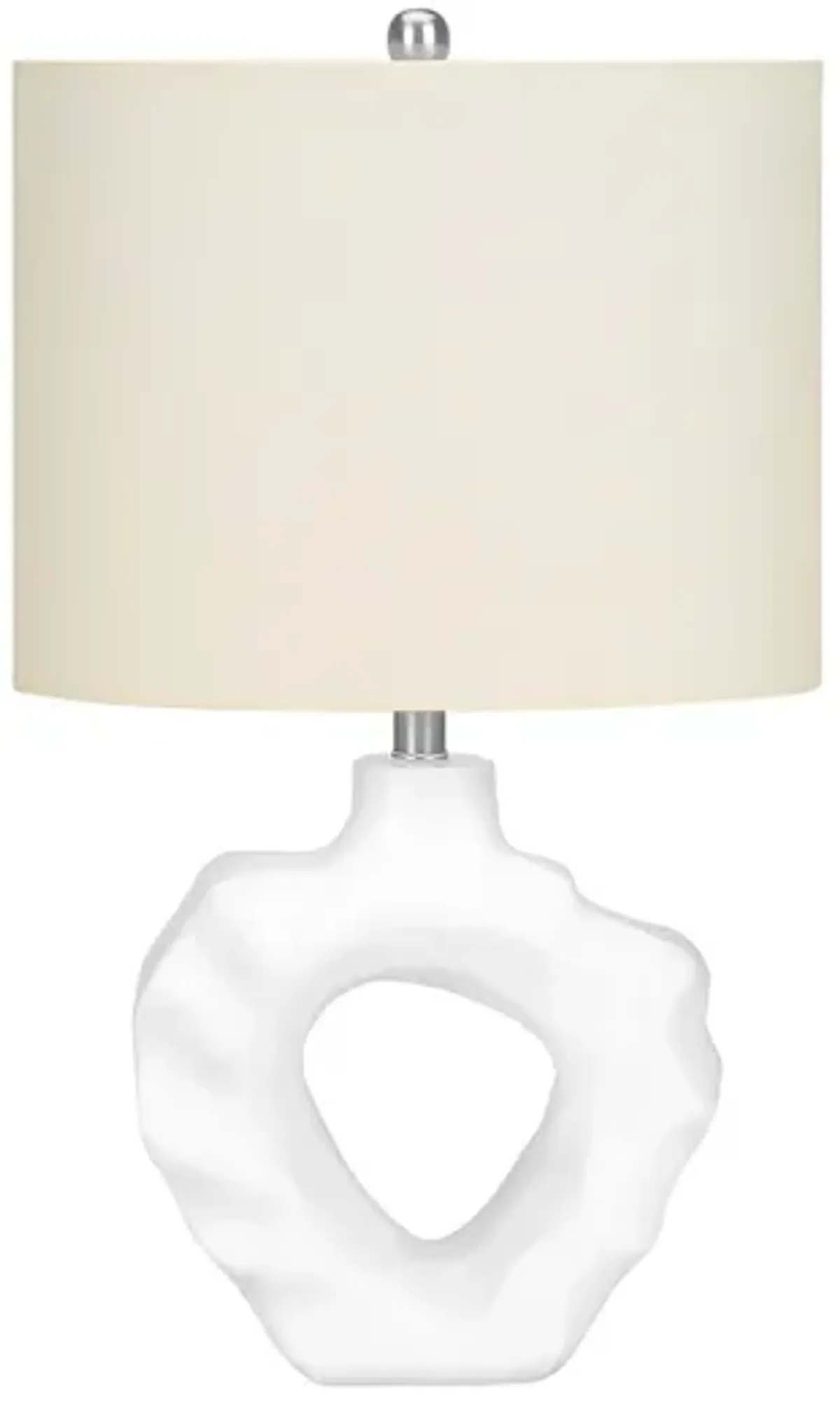 Monarch Specialties I 9727 - Lighting, 25"H, Table Lamp, Cream Resin, Ivory / Cream Shade, Modern