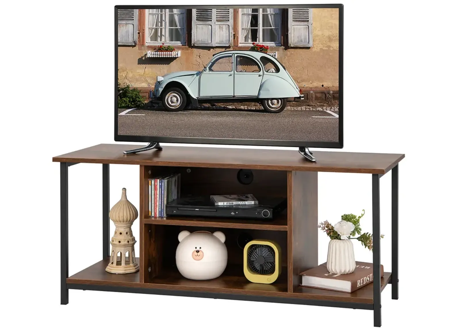 Mid-Century TV stand Media Console Table with Adjustable Shelf