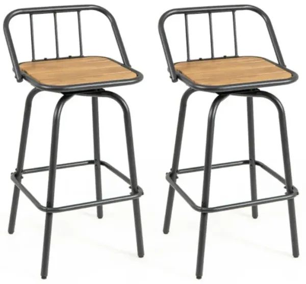 Hivvago 360° Swivel Bar Stool Set of 2 with Footrest and Backrest