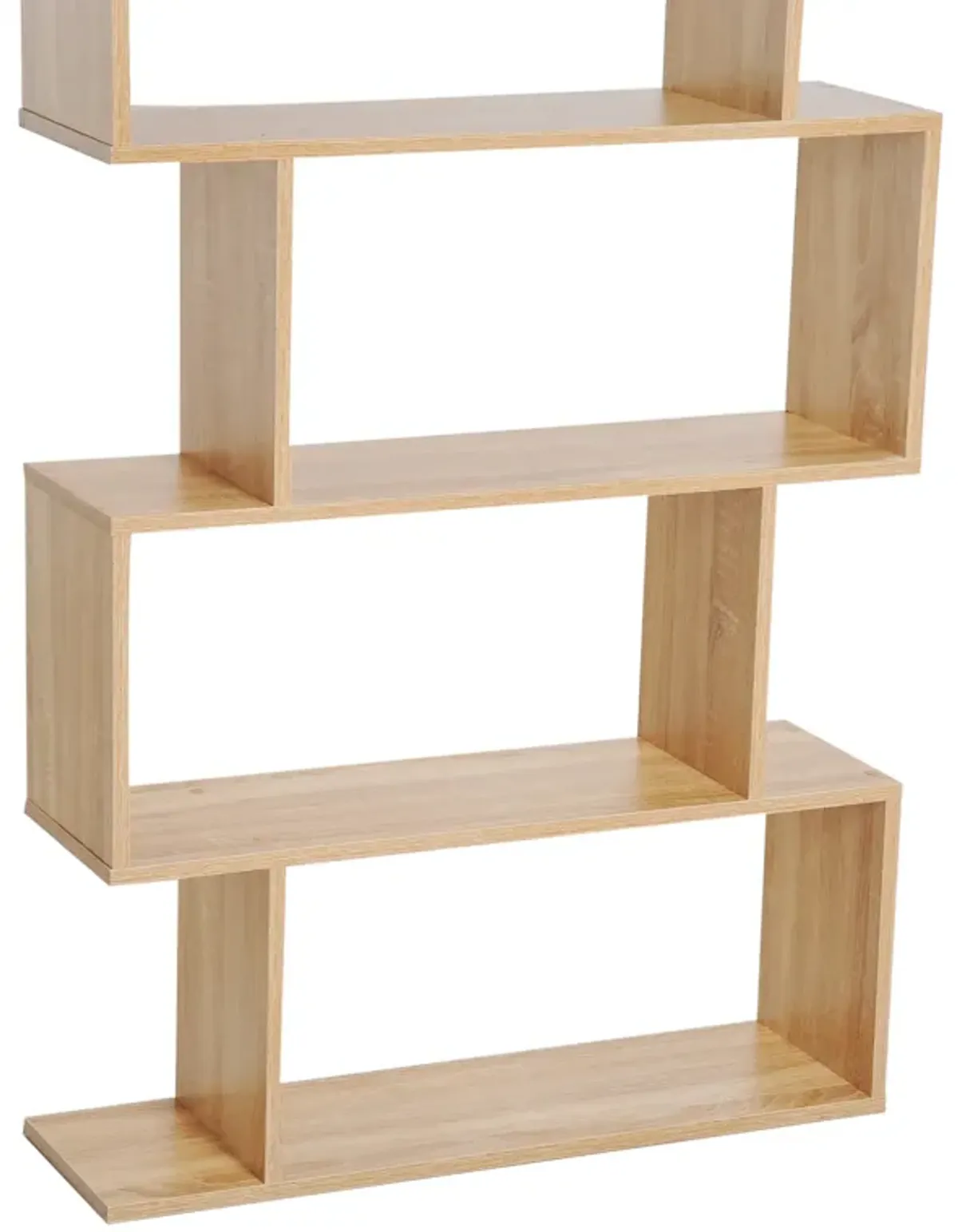 HOMCOM 75"H Bookcase 6 Shelf S-Shaped Bookshelf Storage Display Stand Organizer