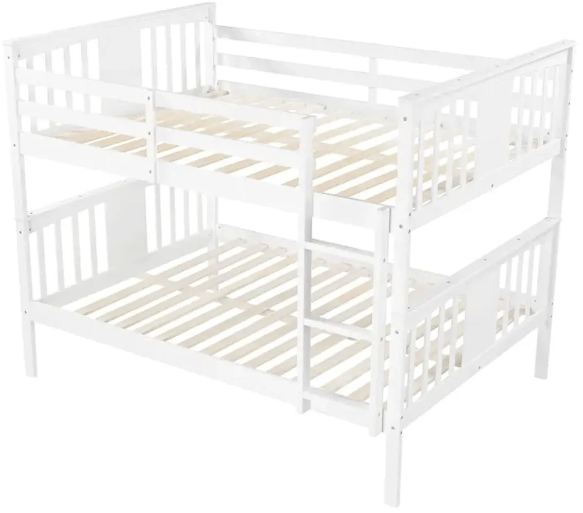 Whisen Full over Full Bunk Bed with Ladder and Guardrail