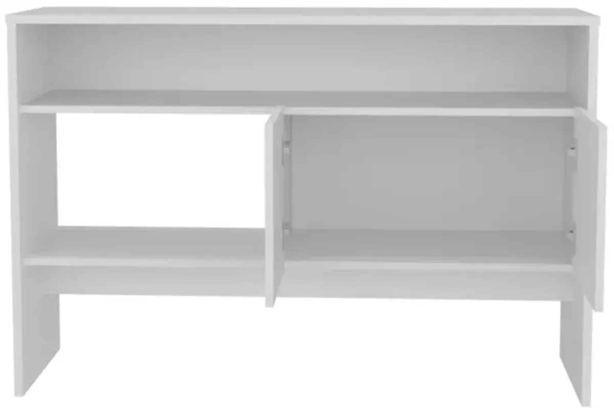 Salcha Console Table 31.8" H, with 2 Doors and 3 Shelves, White