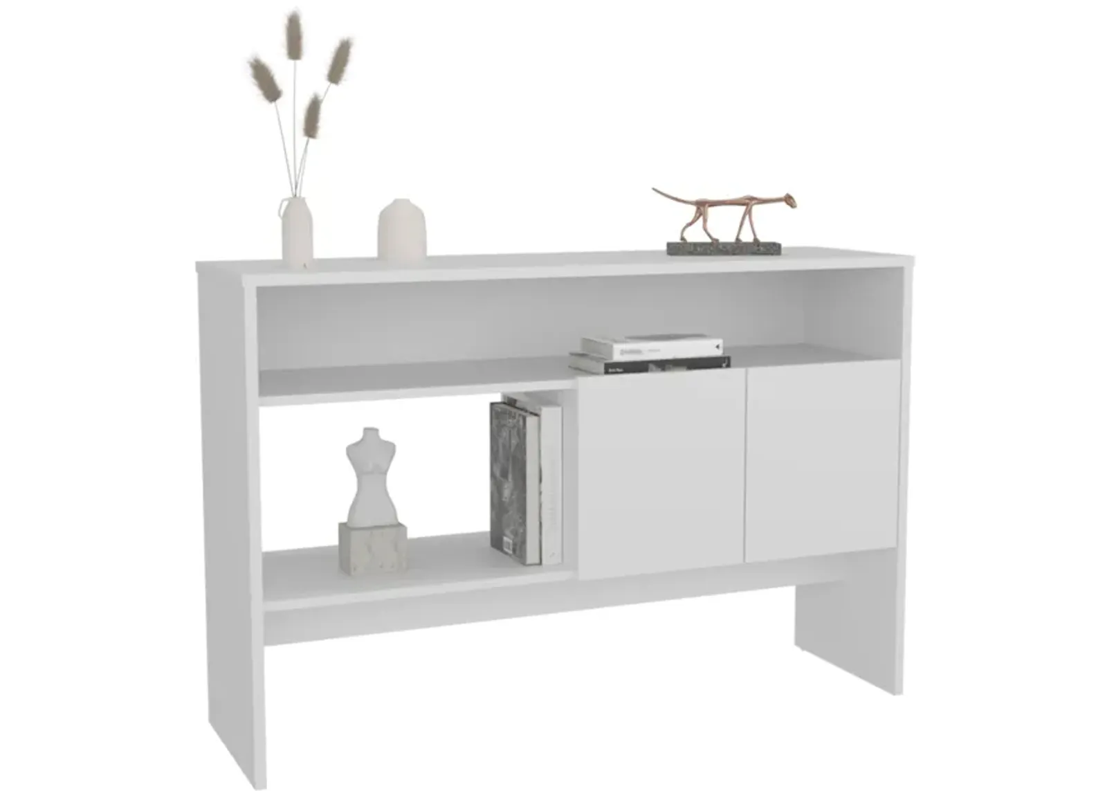 Salcha Console Table 31.8" H, with 2 Doors and 3 Shelves, White