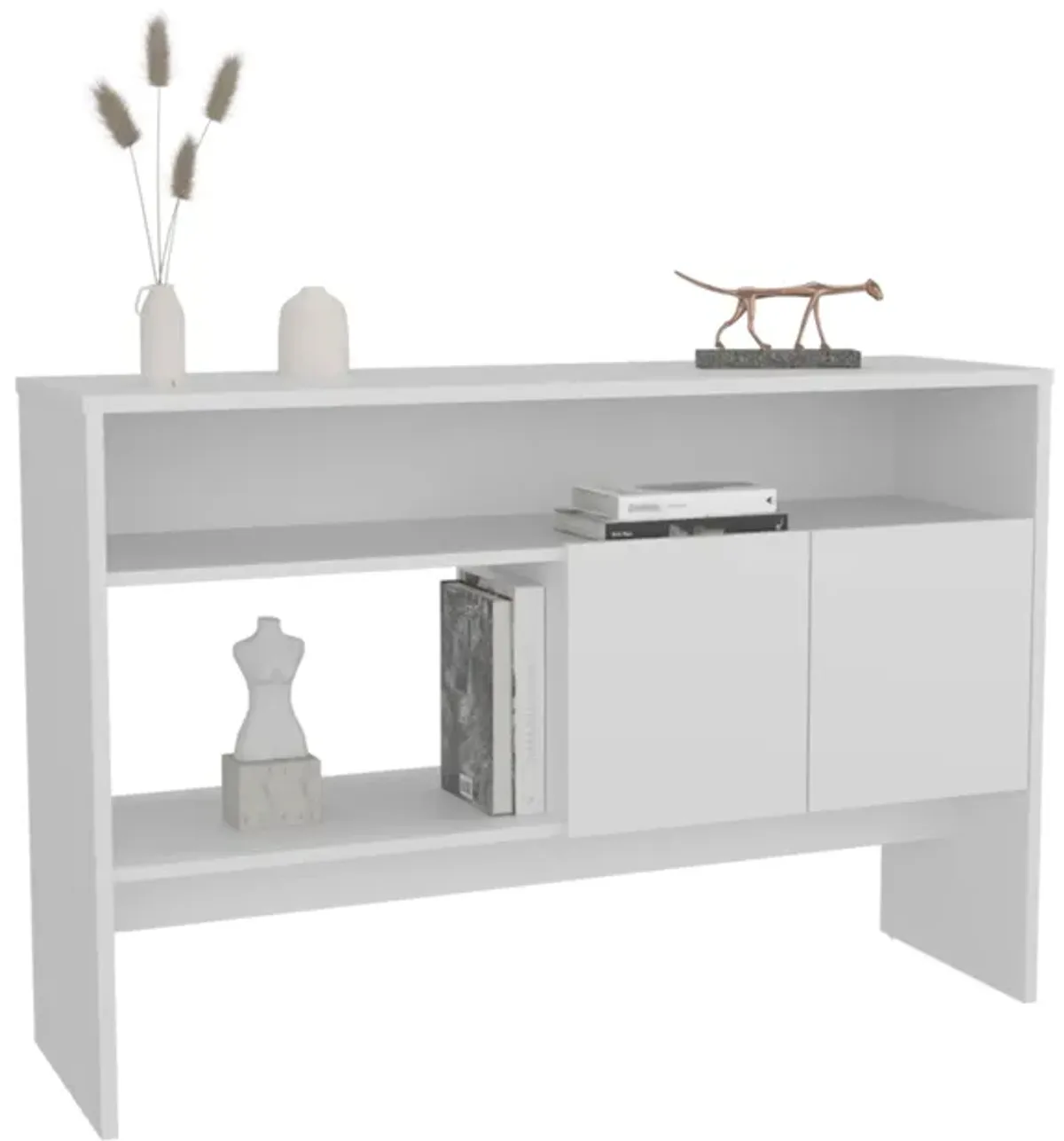 Salcha Console Table 31.8" H, with 2 Doors and 3 Shelves, White