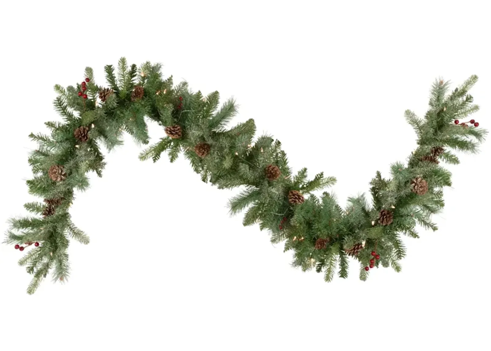 9' x 12 Pre-Lit Snowy Waterloo Pine Artificial Christmas Garland - Clear Lights