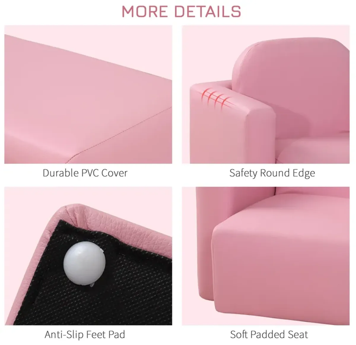 Pink Versatile Tot Seat: 2-in-1 Convertible Kids Sofa & Table