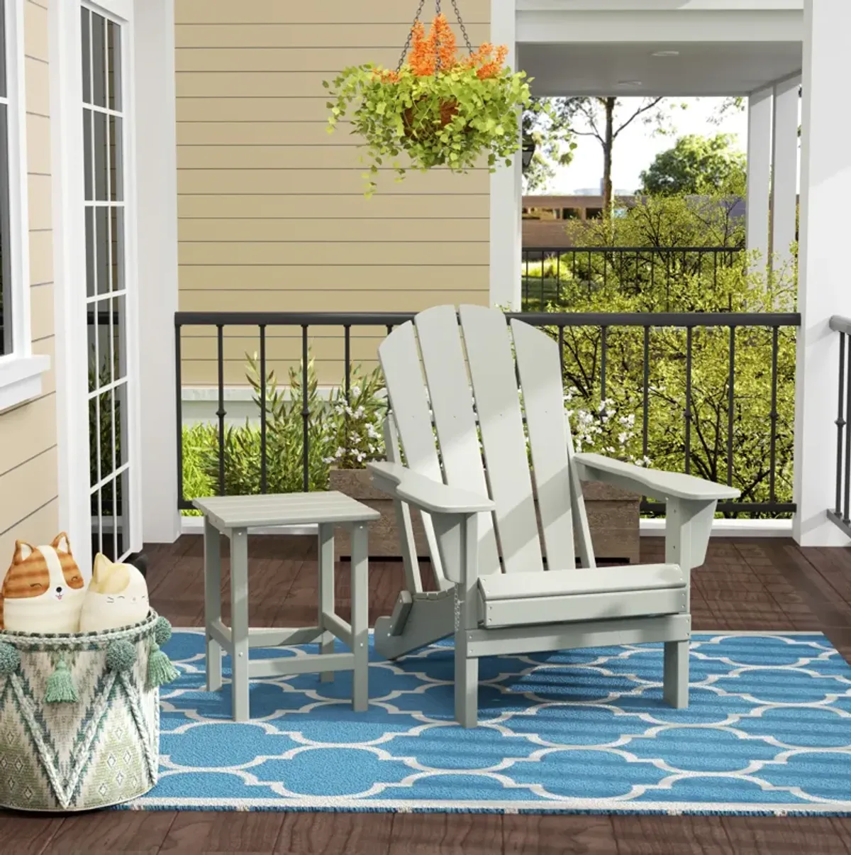 WestinTrends Outdoor Patio Adirondack Chair with Side Table