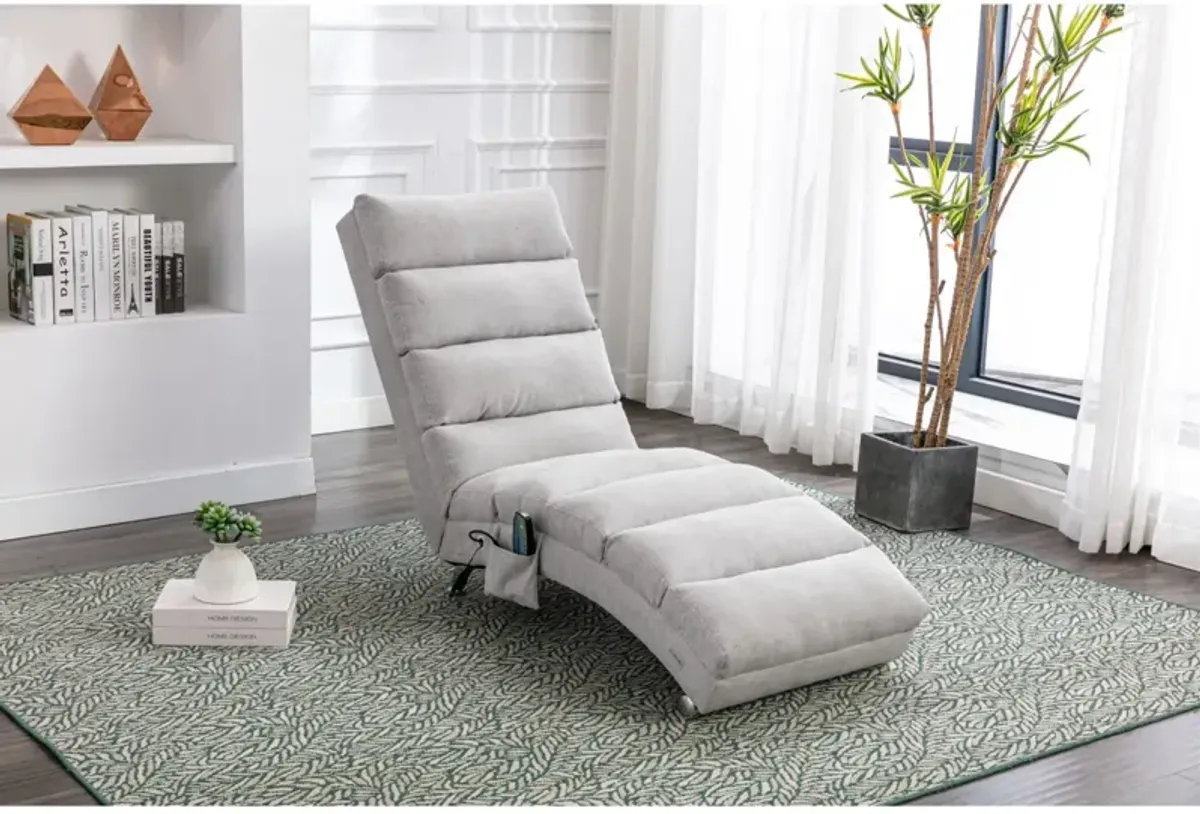 Linen Chaise Lounge Indoor Chair, Modern Long Lounger For Office Or Living Room