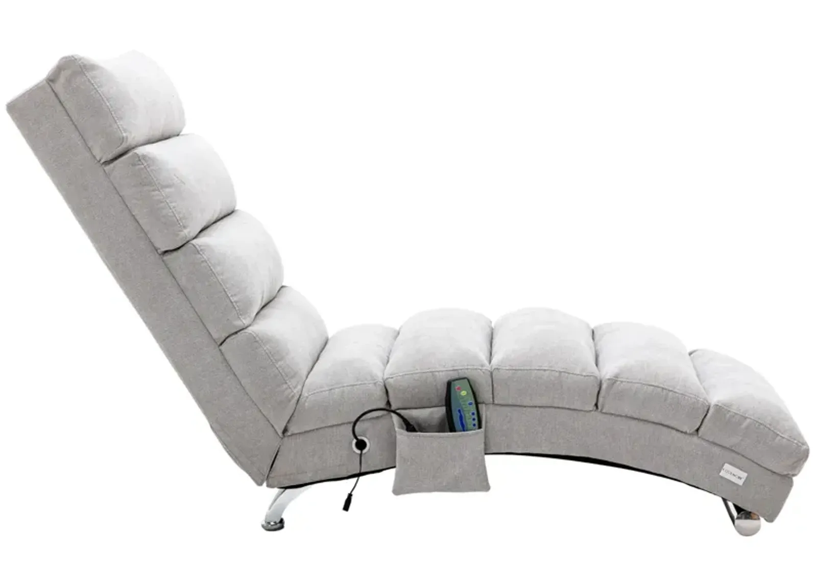 Linen Chaise Lounge Indoor Chair, Modern Long Lounger For Office Or Living Room