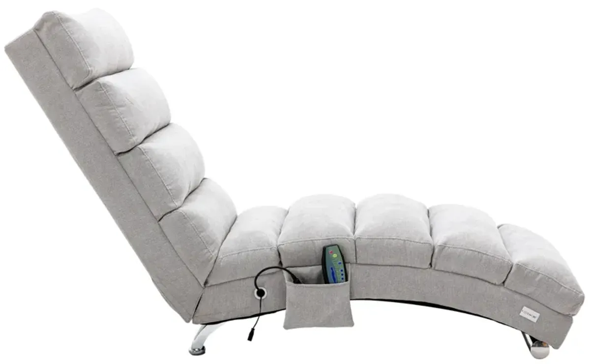 Linen Chaise Lounge Indoor Chair, Modern Long Lounger For Office Or Living Room