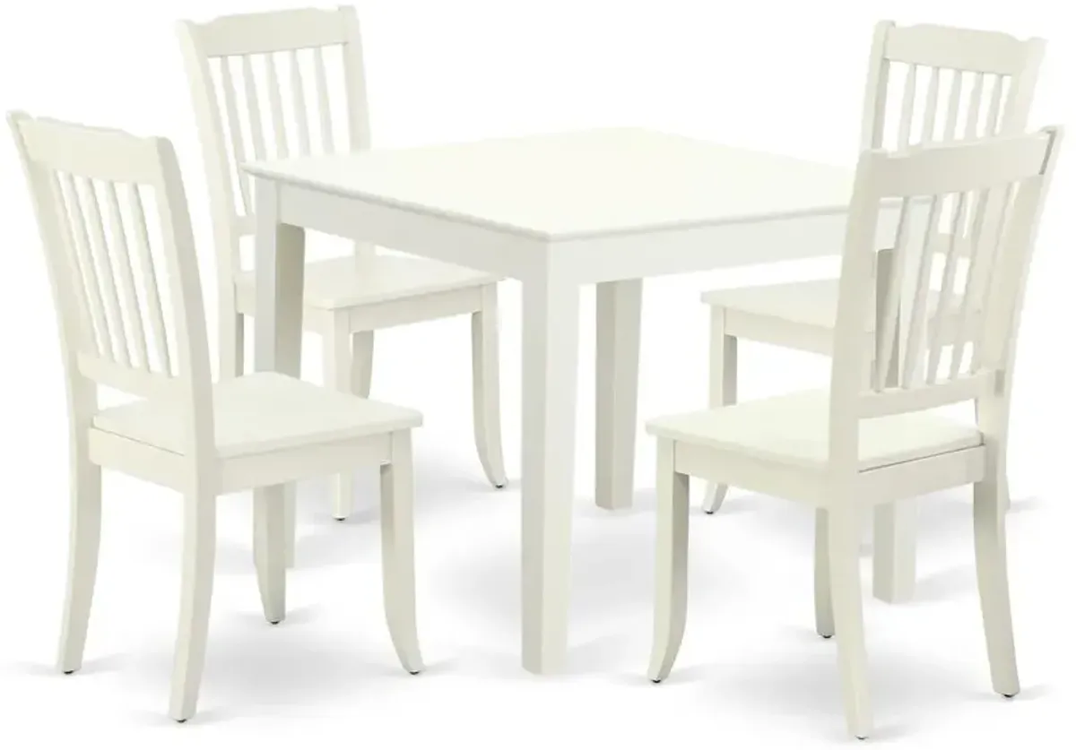 Dining Room Set Linen White, OXDA5-LWH-W