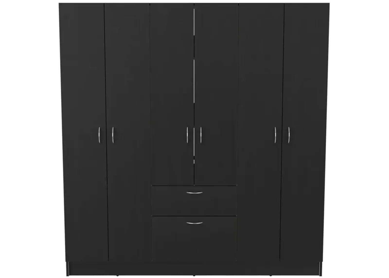 Kibo 6 Doors Armoire, One Drawer, Rod, Seven Interior Shelves, Black / White -Bedroom