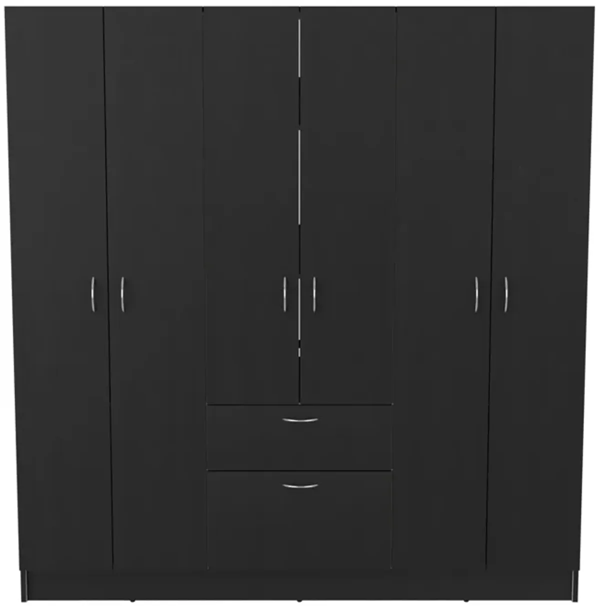 Kibo 6 Doors Armoire, One Drawer, Rod, Seven Interior Shelves, Black / White -Bedroom