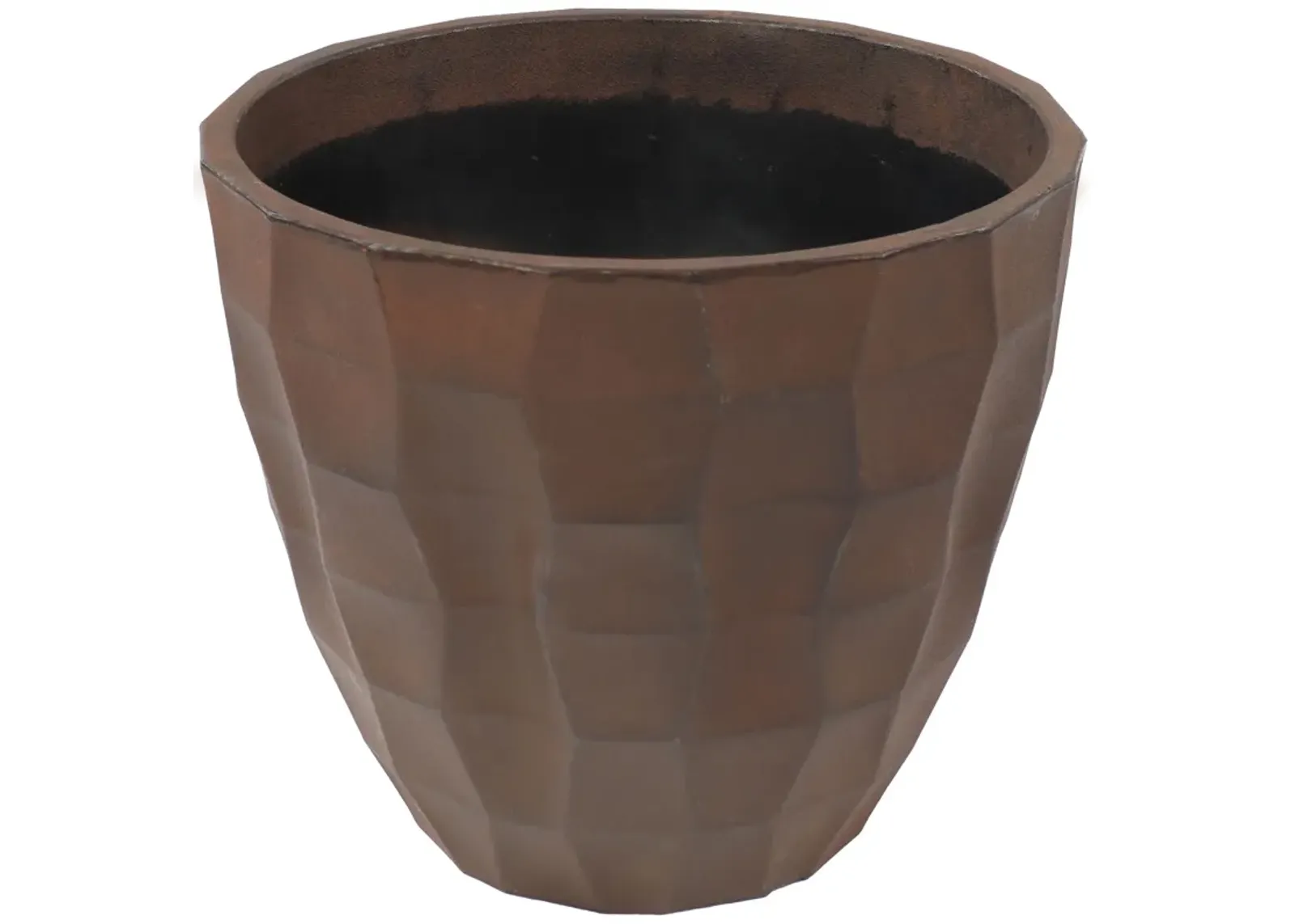 Sunnydaze 15.75 in Pebbled Polyresin Outdoor Planter - Dark Brown