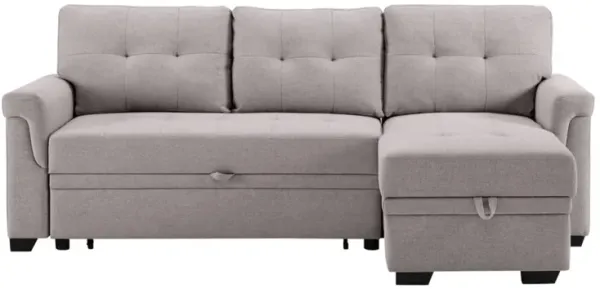 Lucca Light Gray Woven Reversible Sleeper Sofa Chaise