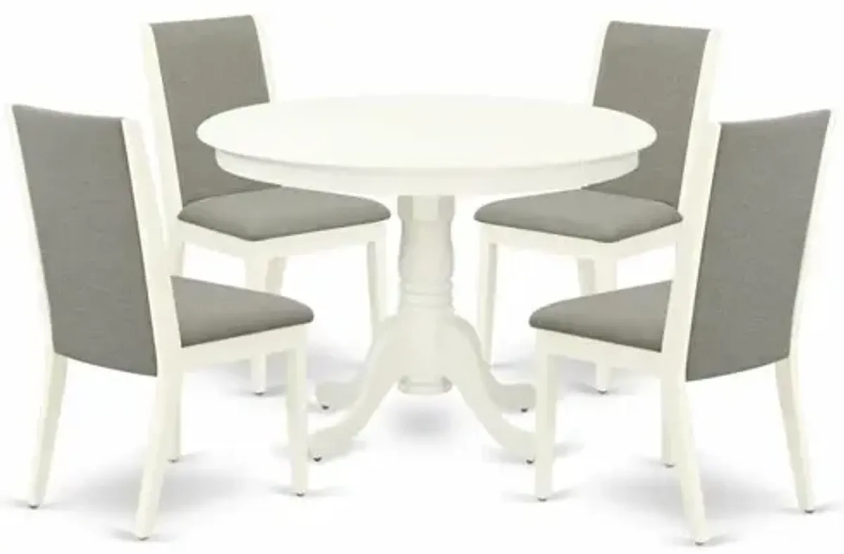 Dining Room Set Linen White, HLLA5-LWH-06