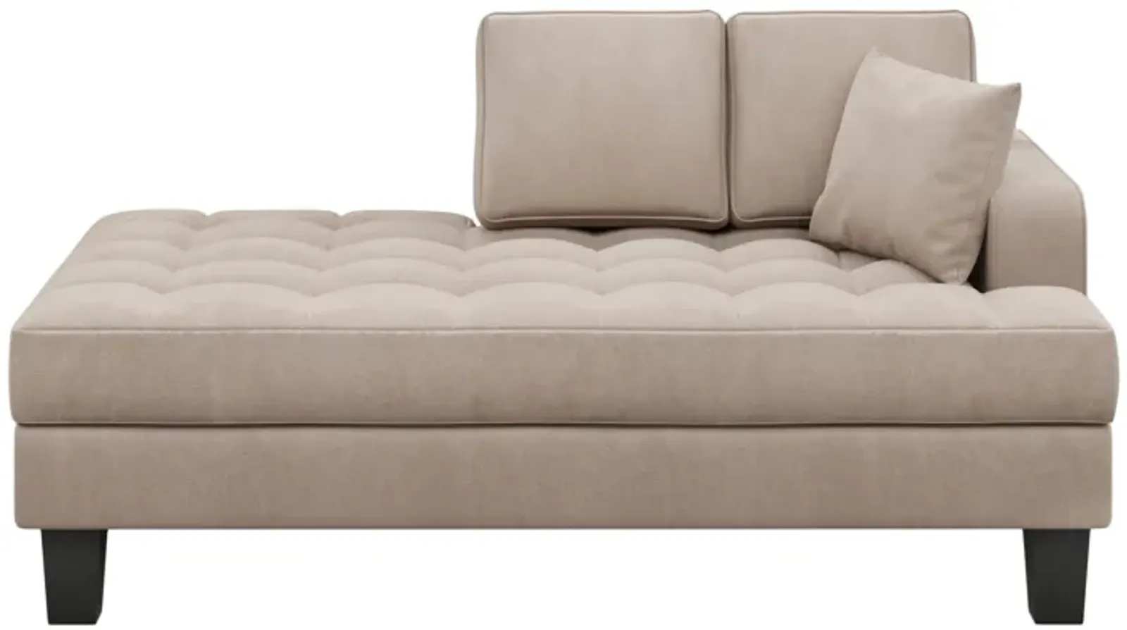 Merax Deep Tufted Upholstered Textured Fabric Chaise Lounge