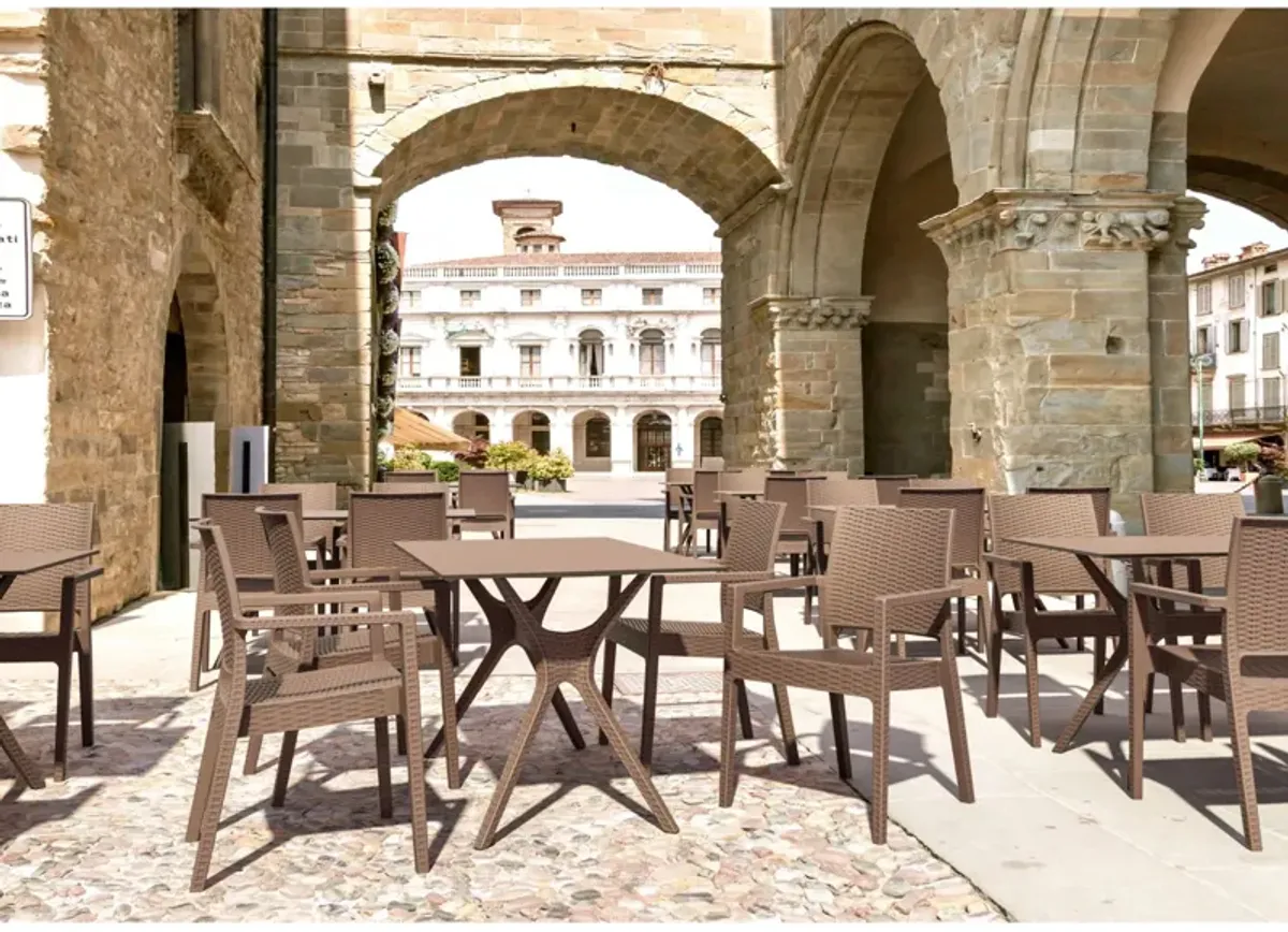 55" White Solid Rectangular Patio Dining Table