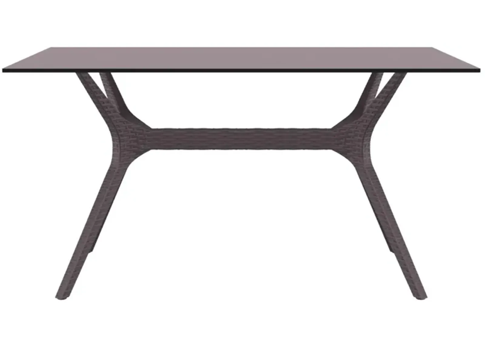 55" White Solid Rectangular Patio Dining Table