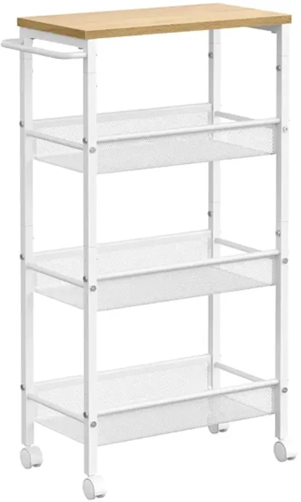 Multi-Purpose Slim Storage Cart with 4 Tiers – Rolling Utility Rack for Tight Spaces and Easy Access