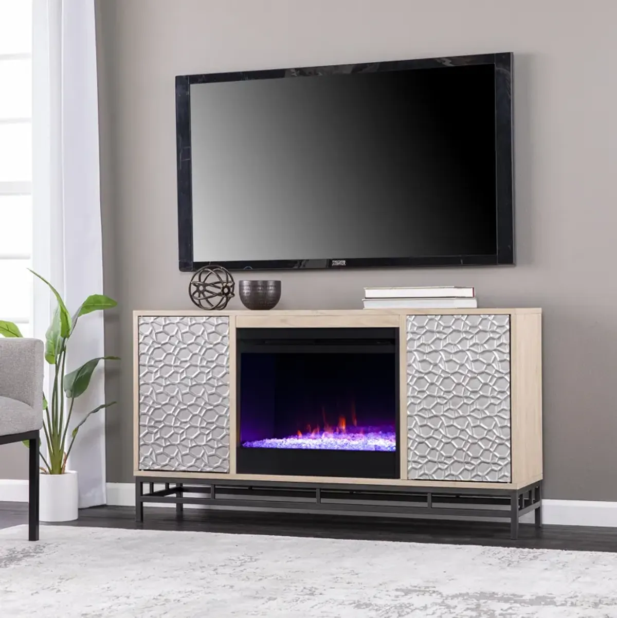 Luciana Color Changing Fireplace Console