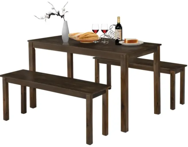 Hivvago 3 Pieces Modern Studio Collection Table Dining Set