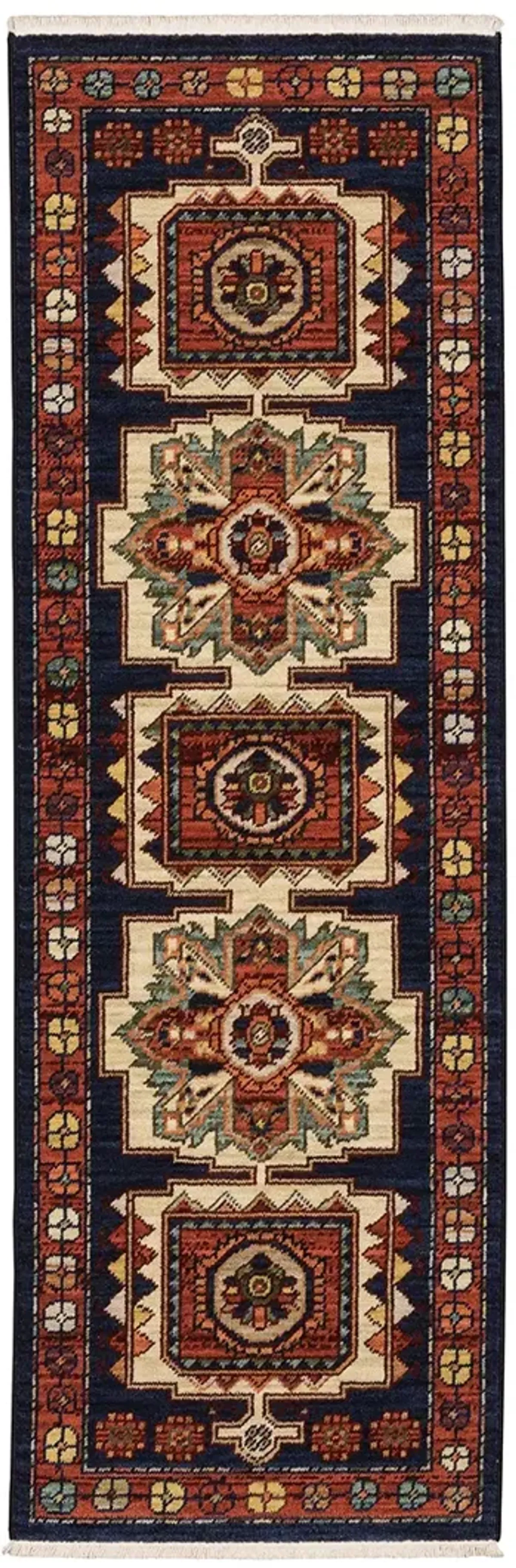 Lilihan 2'6" x 12' Blue Rug