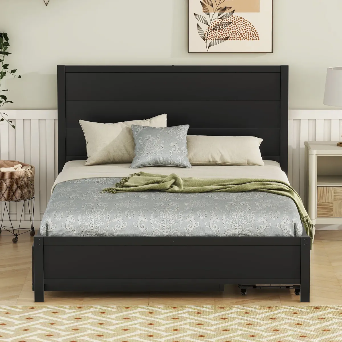 Merax Storage Platform Bed with Trundle and Drawers