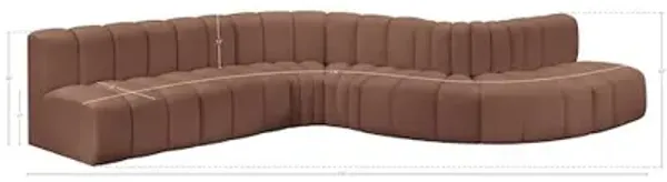 Meridian Furniture Arc Cognac Vegan Leather Modular Sofa