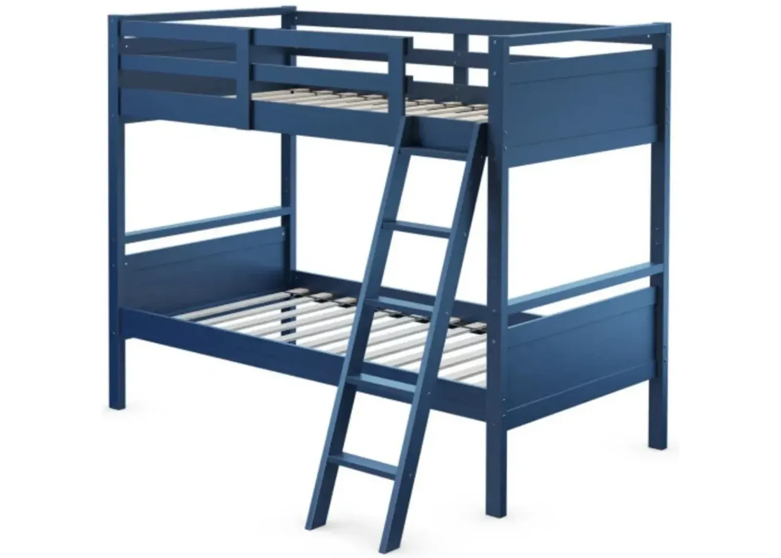 Twin Over Twin Bunk Bed Convertible 2 Individual Beds Wooden