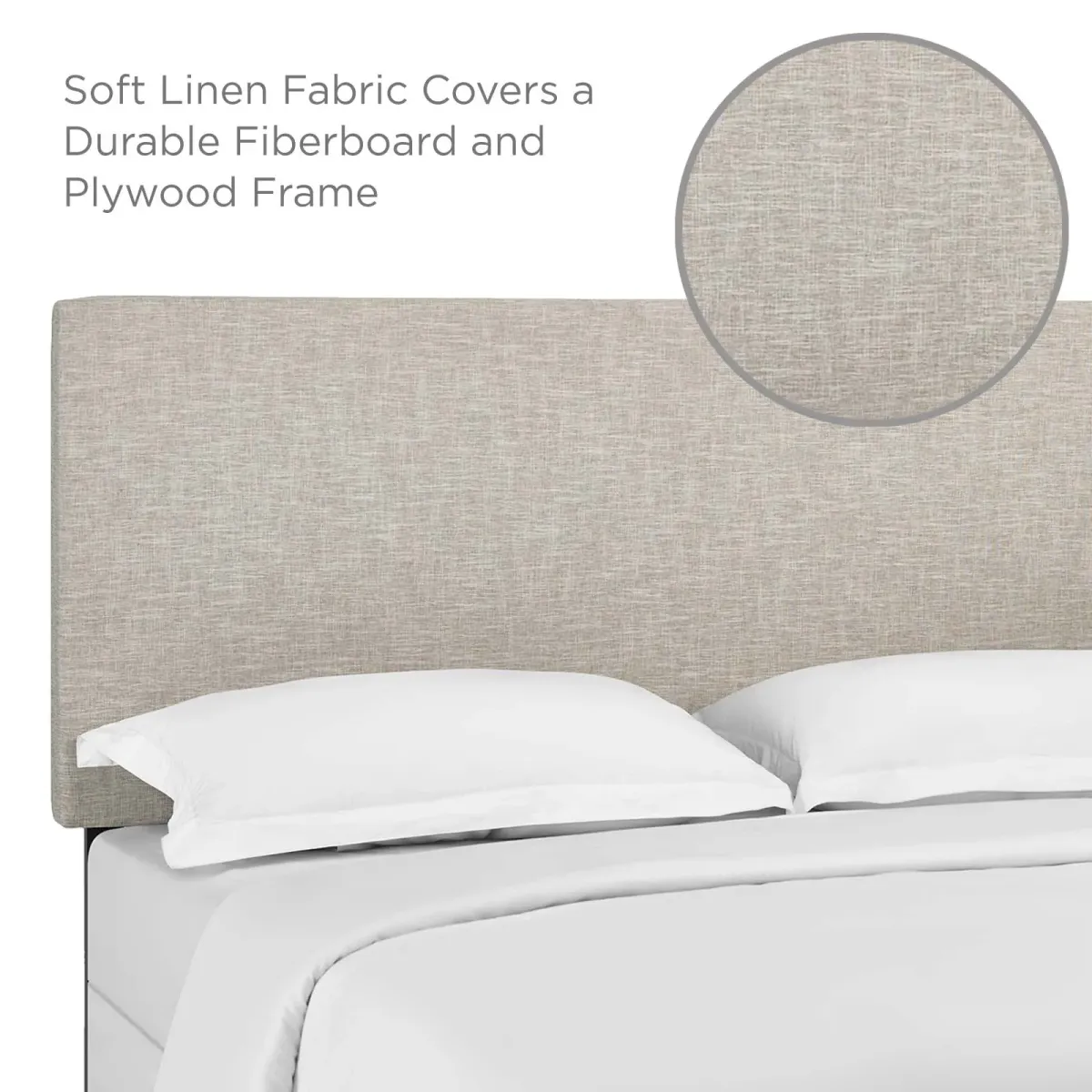 Modway - Taylor King and California King Upholstered Linen Fabric Headboard