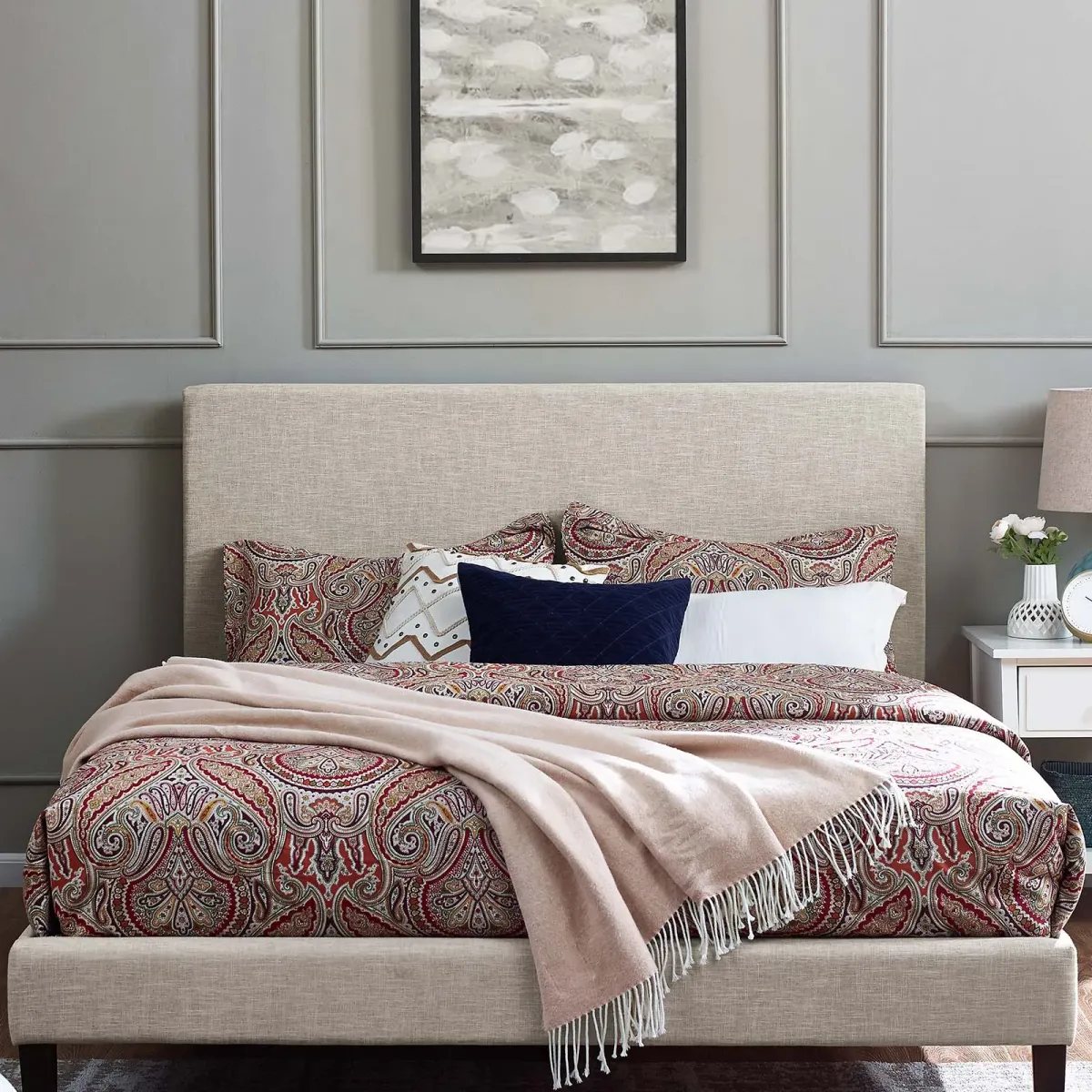 Modway - Taylor King and California King Upholstered Linen Fabric Headboard