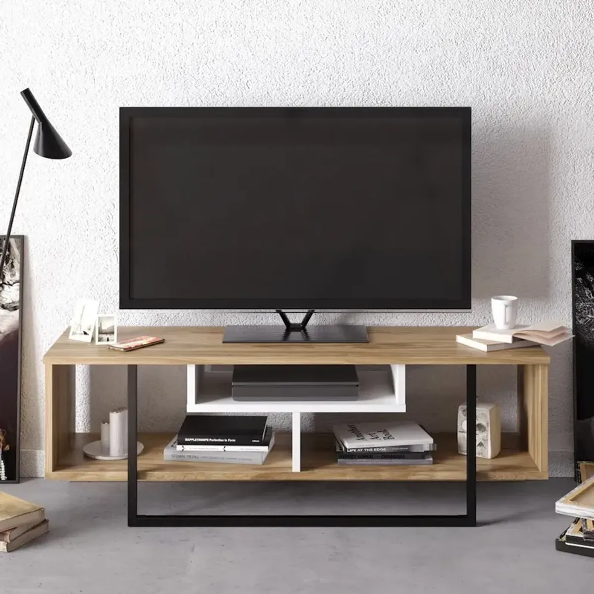 Decorotika Asal 47'' Tv Stand - Oud Oak & White