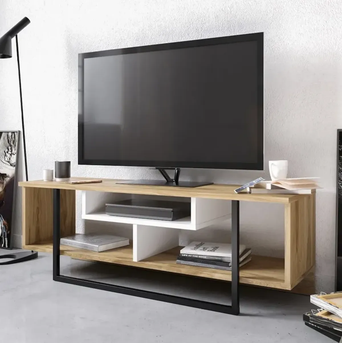 Decorotika Asal 47'' Tv Stand - Oud Oak & White
