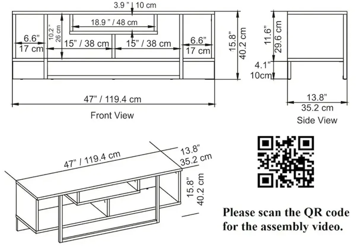 Decorotika Asal 47'' Tv Stand - Oud Oak & White