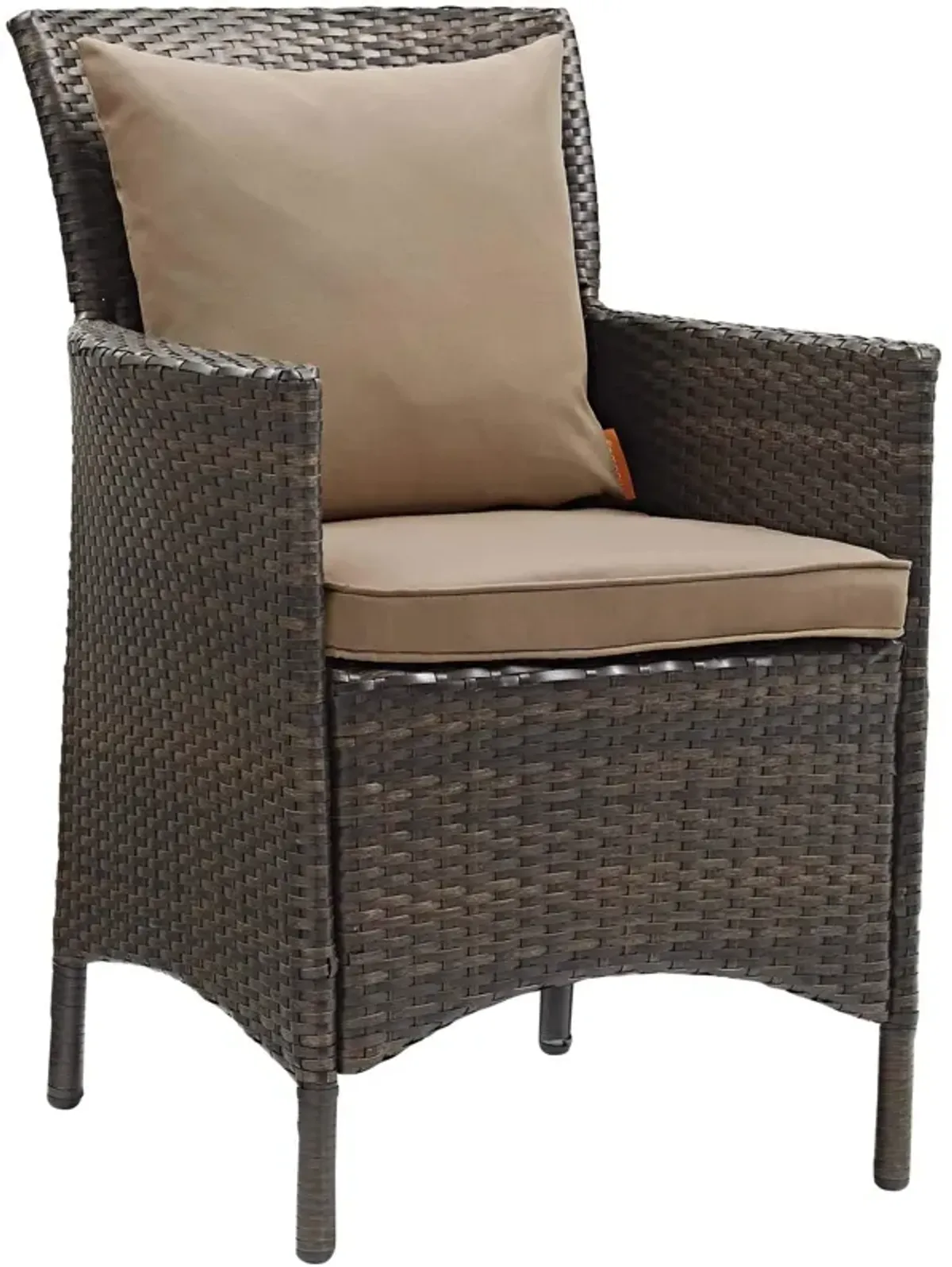 Modway EEI-4030-BRN-MOC Conduit Outdoor Patio Wicker Rattan Dining Armchair Set of 2, Brown Mocha