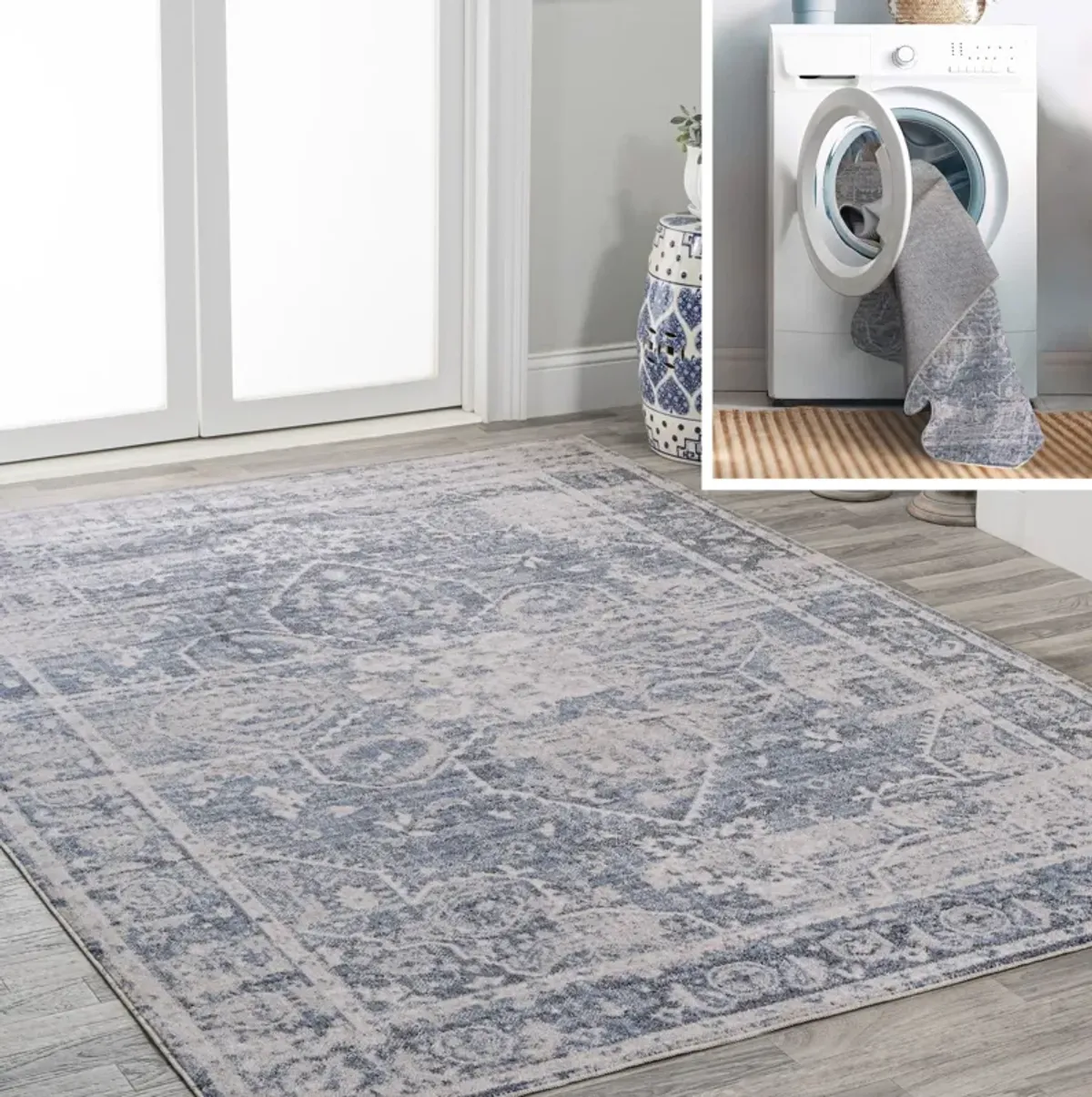 Shaii Global Medallion Low-Pile Machine-Washable Area Rug