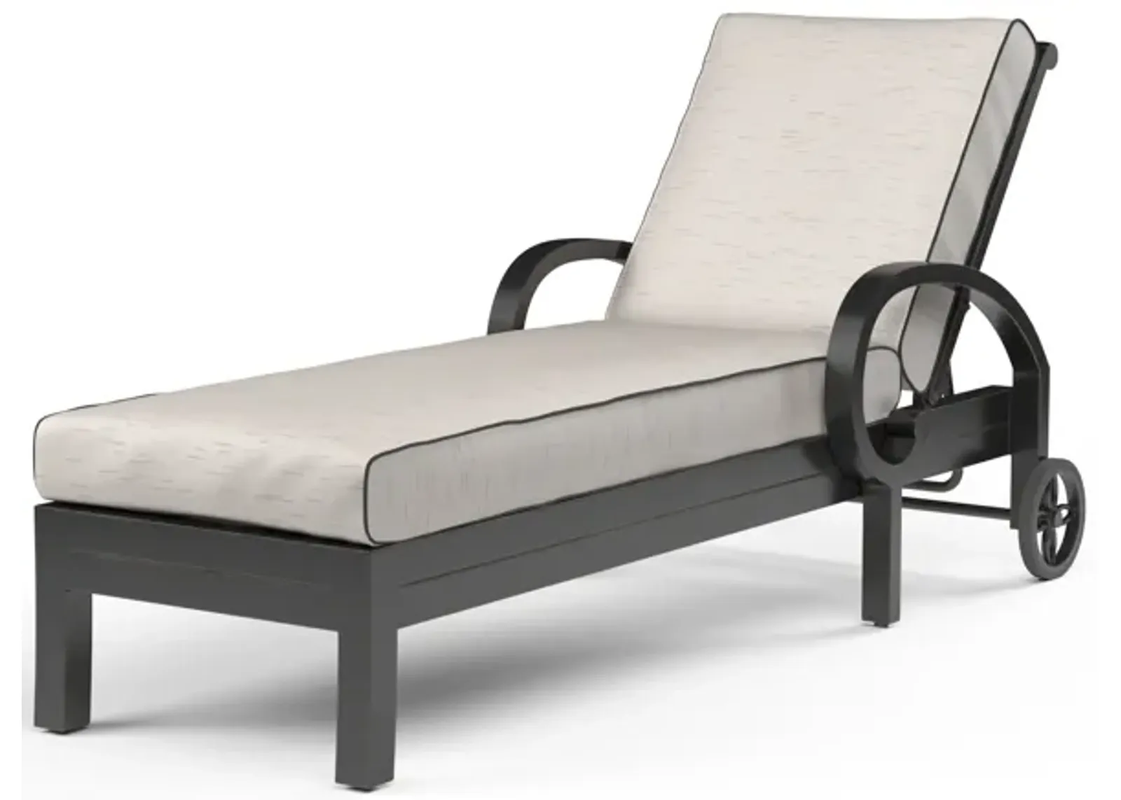 Monterey Chaise Lounge in Frequency Sand w/ Contrast Canvas Java Welt