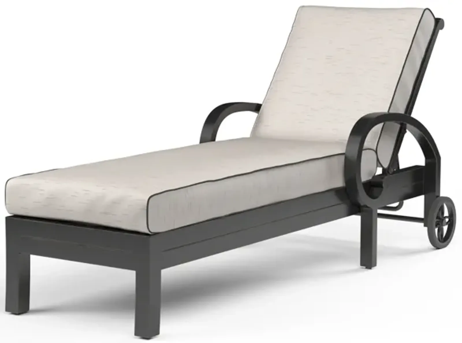 Monterey Chaise Lounge in Frequency Sand w/ Contrast Canvas Java Welt